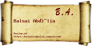 Balsai Abélia névjegykártya
